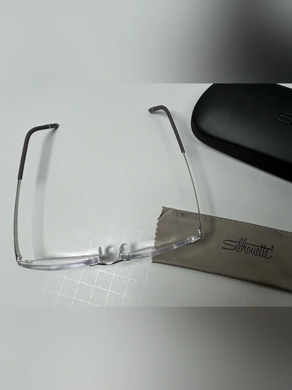 Silhouette Rimless Cat Eye Frames in Lavender and Silver 5529 70 4000 17-135